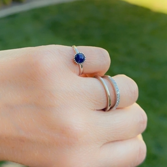 Sterling Silver Dainty Sodalite Ring - Picture 10 of 13